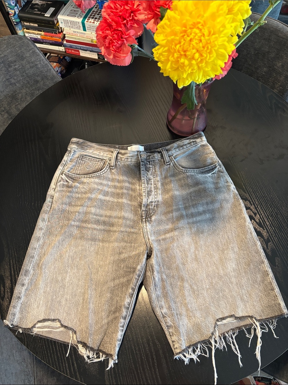 7 for All Mankind High Waist Denim Distressed Shorts US Women’s 30
